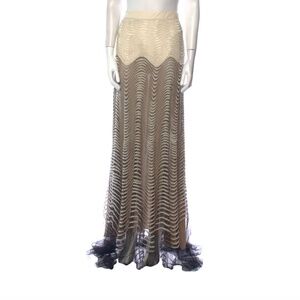 Roberto Cavalli Cream and Black Maxi Skirt fits 4/6